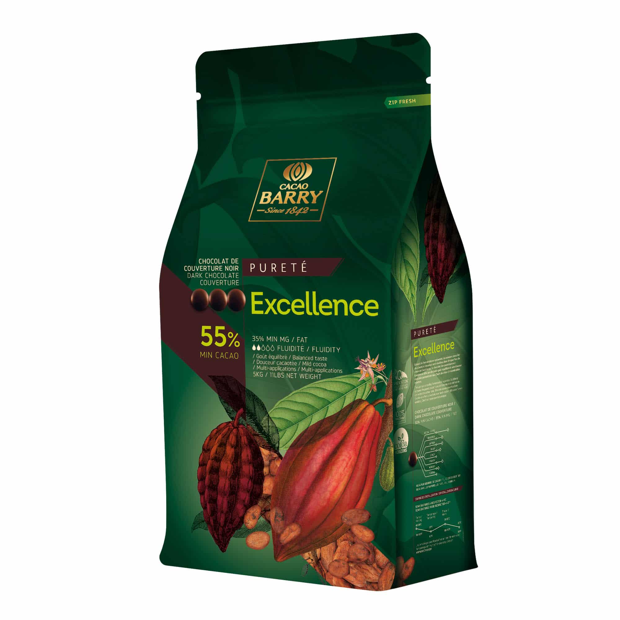 Cacao Barry Excellence 55% Dark Chocolate Pistoles | Food Related